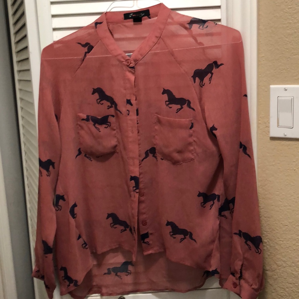 Ladies tab collar shirt